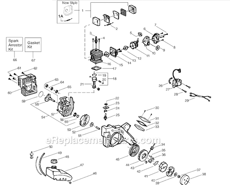 Page C Diagram and Parts List for Type 1 Weed Eater Edger